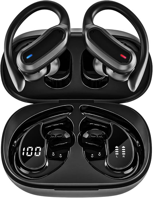 TRAUSI Wireless Earbuds - Deep Black Front View